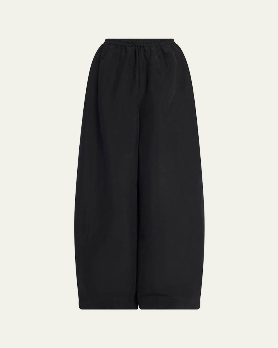 Bellana Silk Wide-Leg Pull-On Pants